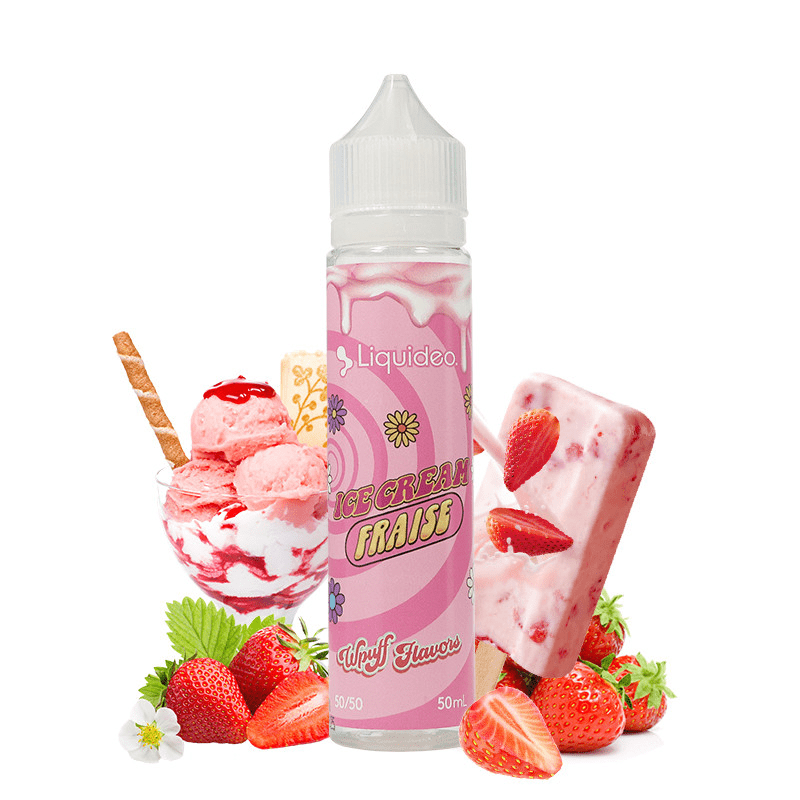 E-Liquide Ice cream Fraise 50ml - Liquideo - BYCLOPE