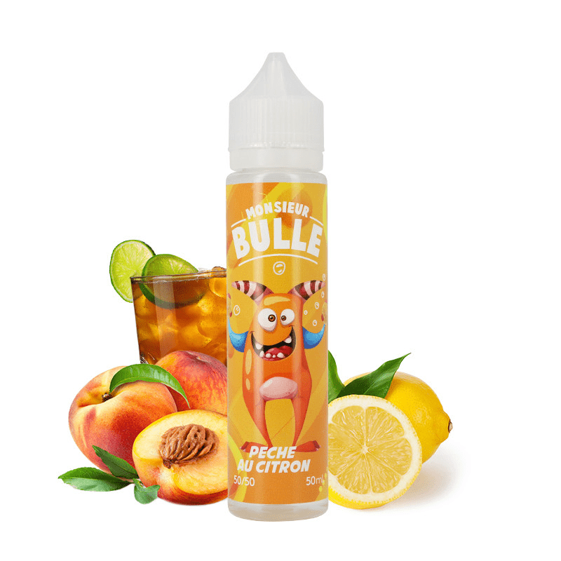 E-liquide Pêche au Citron 50ml Monsieur Bulle - Liquideo - BYCLOPE